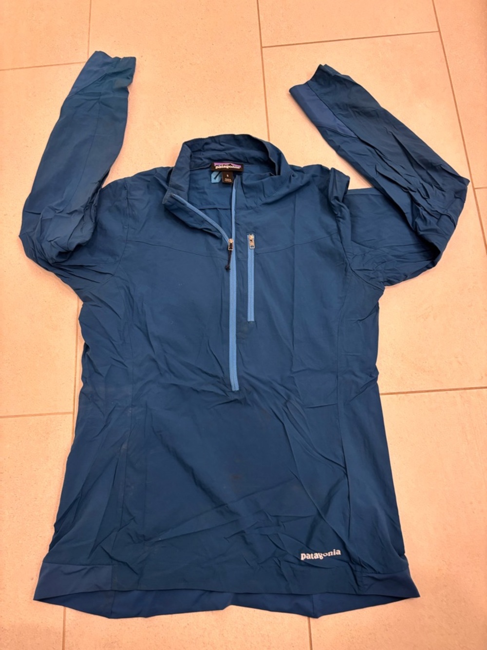 Patagonia Women’s Airshed Pullover Blue Half-Zip Windbreaker Jacket